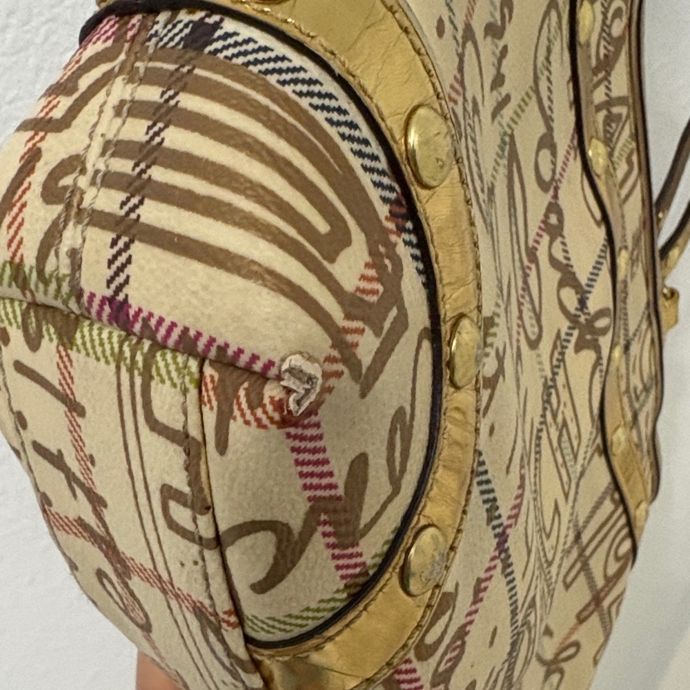 Coach Y2K Gold and Tan Graphic Tote Bag - Picture 8 of 16